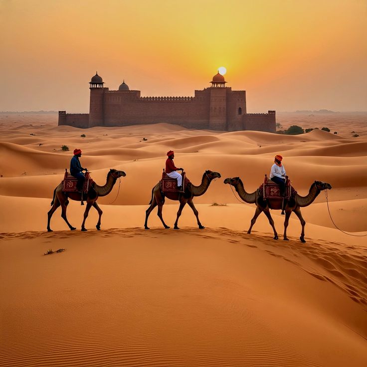 thar desert near jaisalmer, rajasthan,